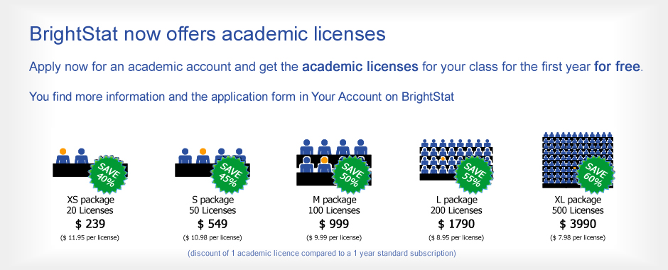 BrightStat academic licenses
