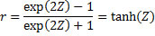 standard error of Fisher's Z value