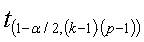 critcal t-value