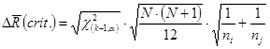 formula for post-hoc test after Schaich and Hamerle for Kruskal-Wallis test